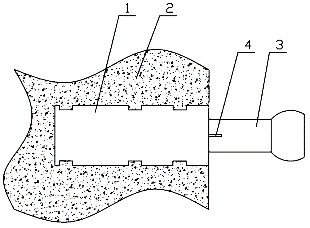 Embedded part on settlement observation point and application method thereof