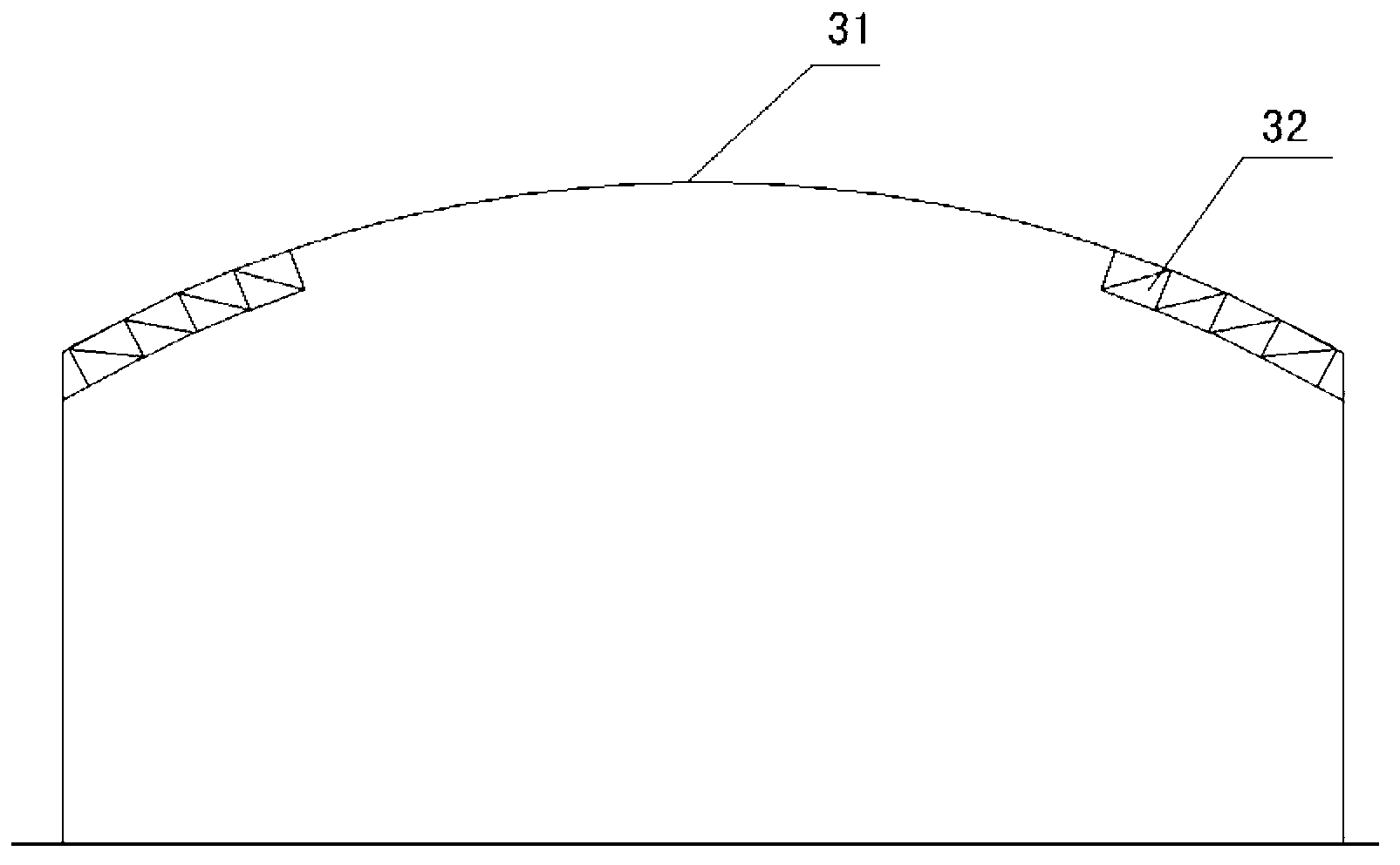 Partial double-layer spherical reticulated shell storage tank vault structure