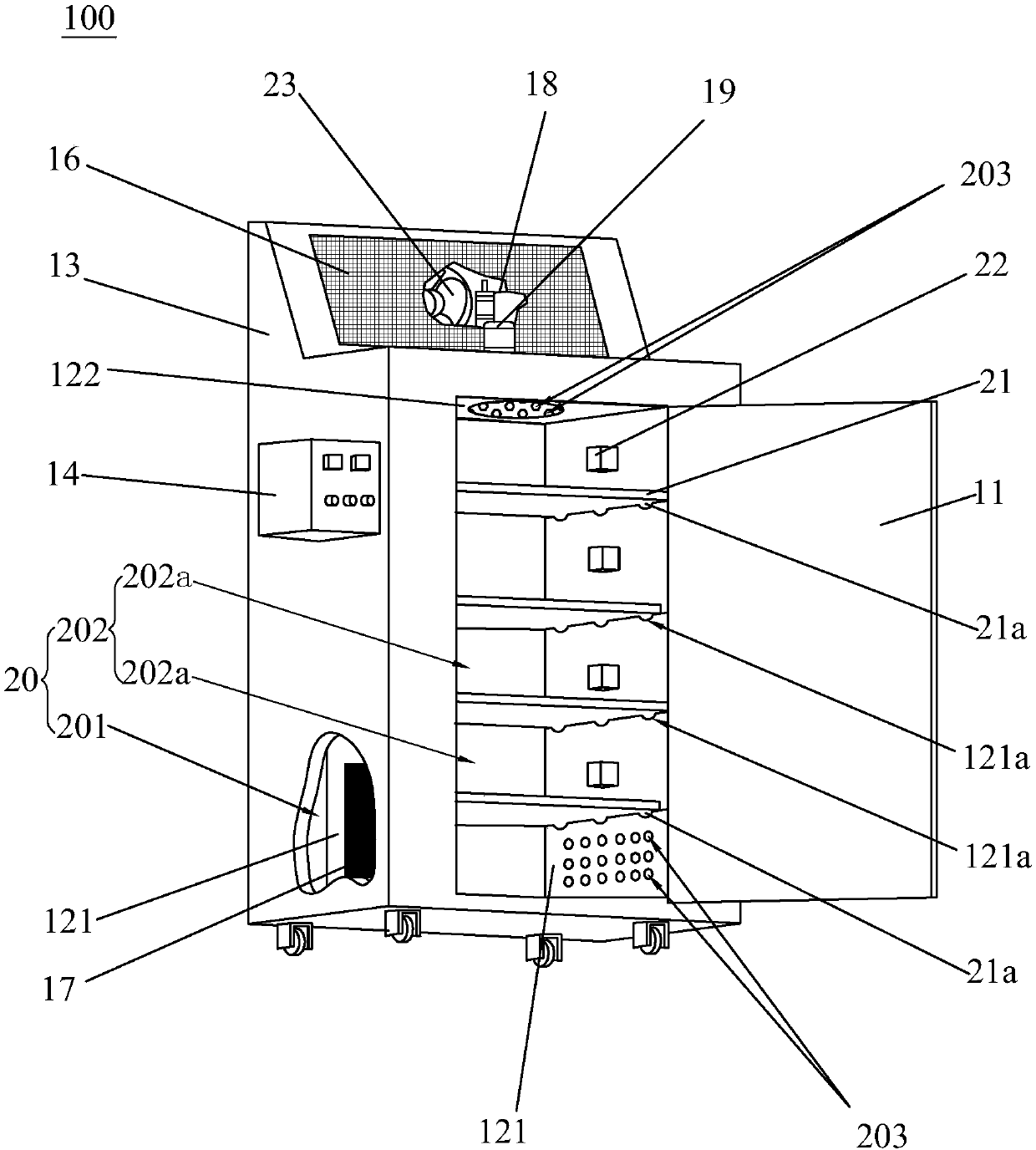 Box-type heat pump drying cabinet