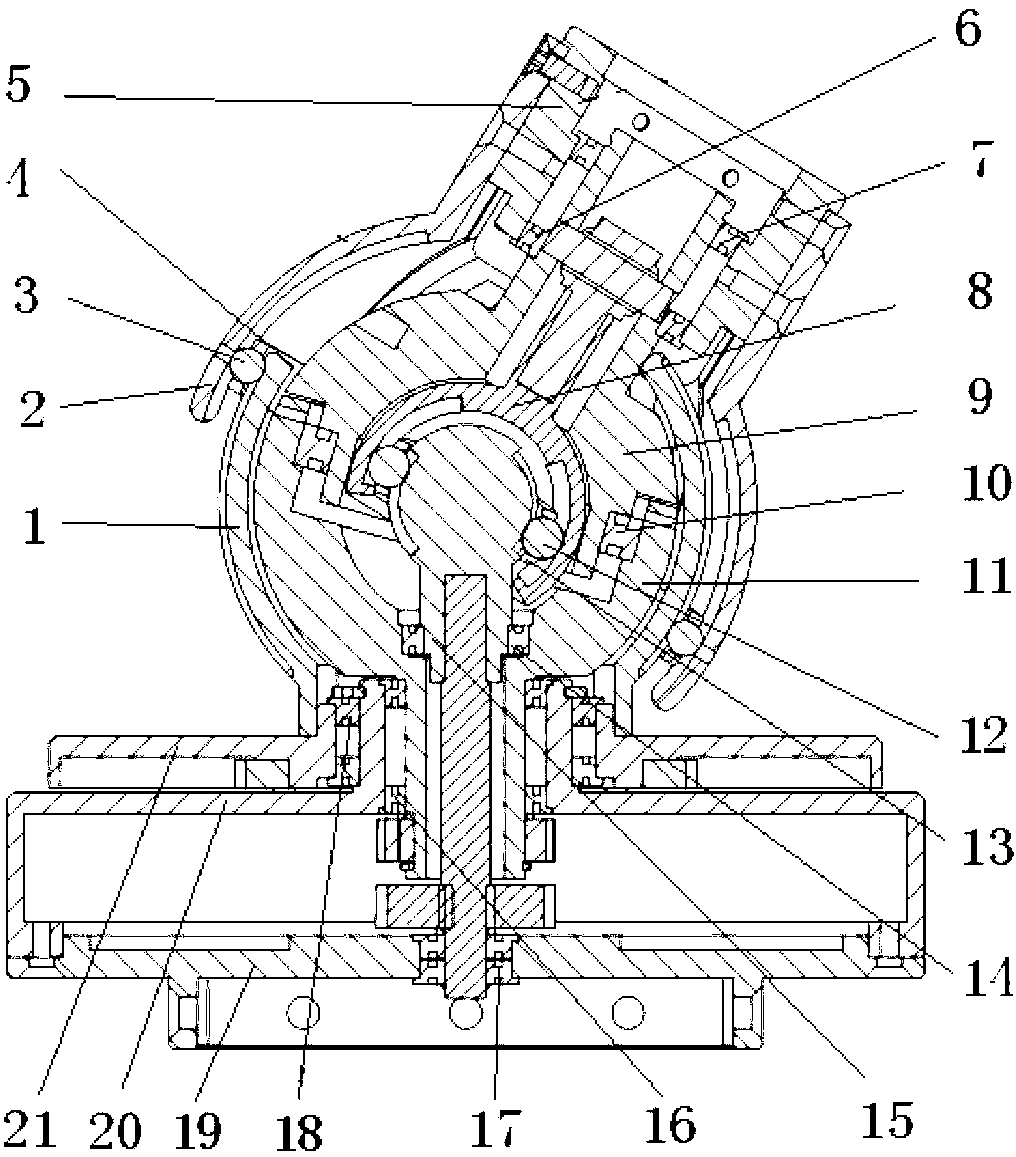 Three-freedom-degree constant speed decoupling space robot active spherical wrist and universal compliant control method