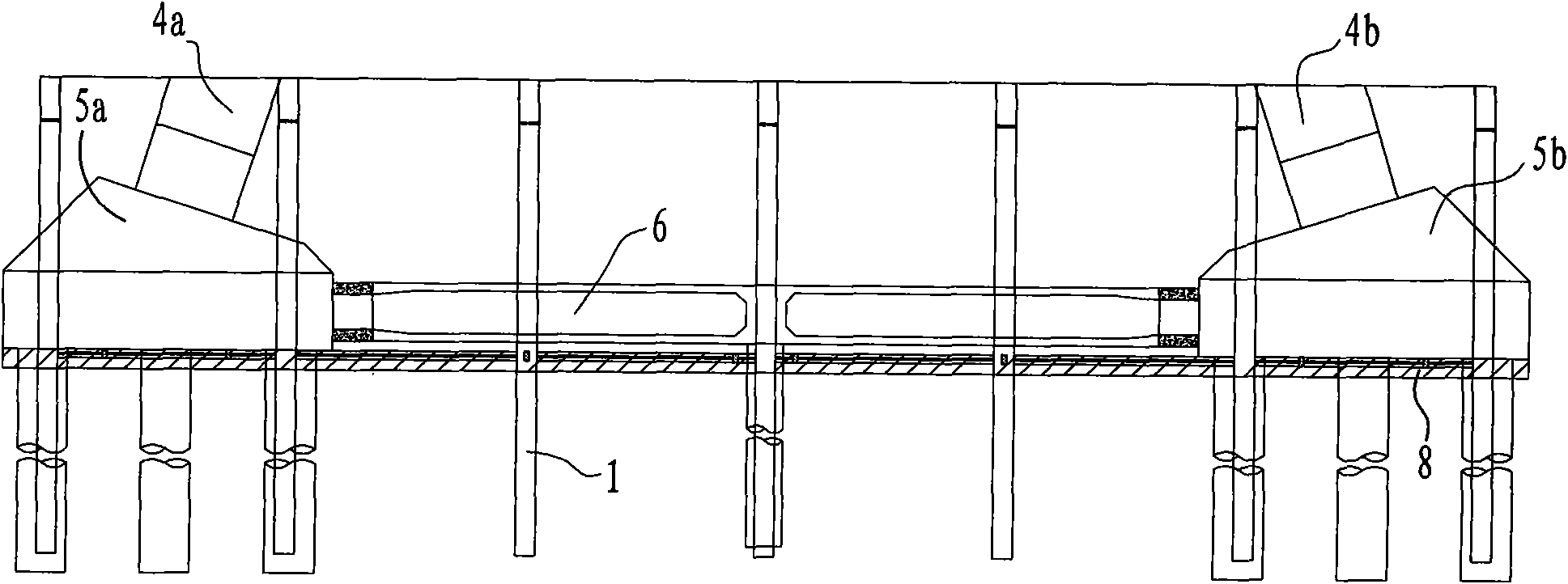 Bearing reaction restraining fixed structure of height crane gantry