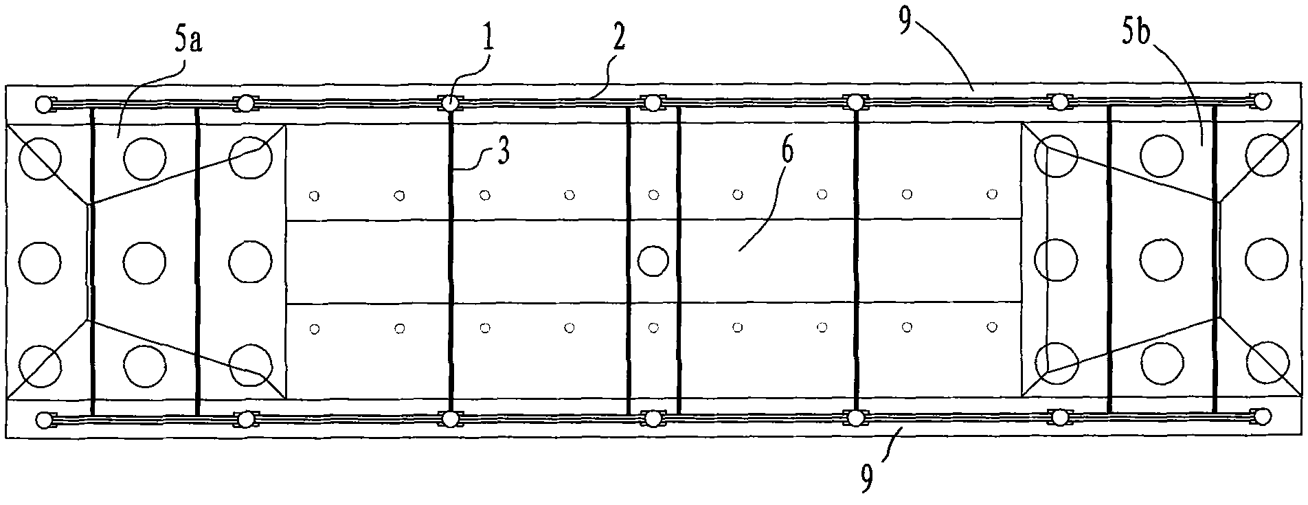 Bearing reaction restraining fixed structure of height crane gantry