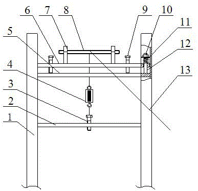 A steam turbine clapboard drawing steel wire alignment device