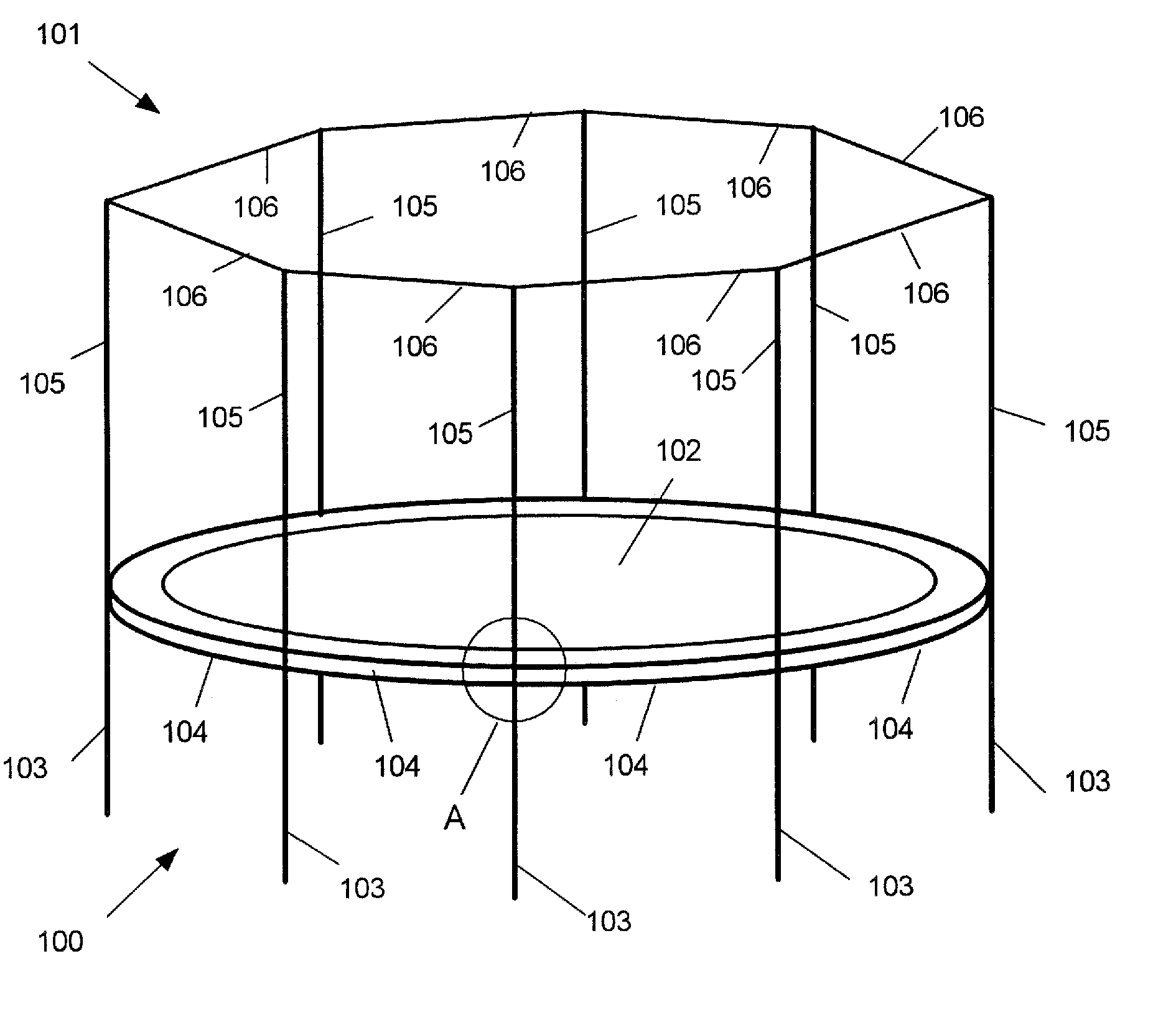 Recreational structure using a coupling member