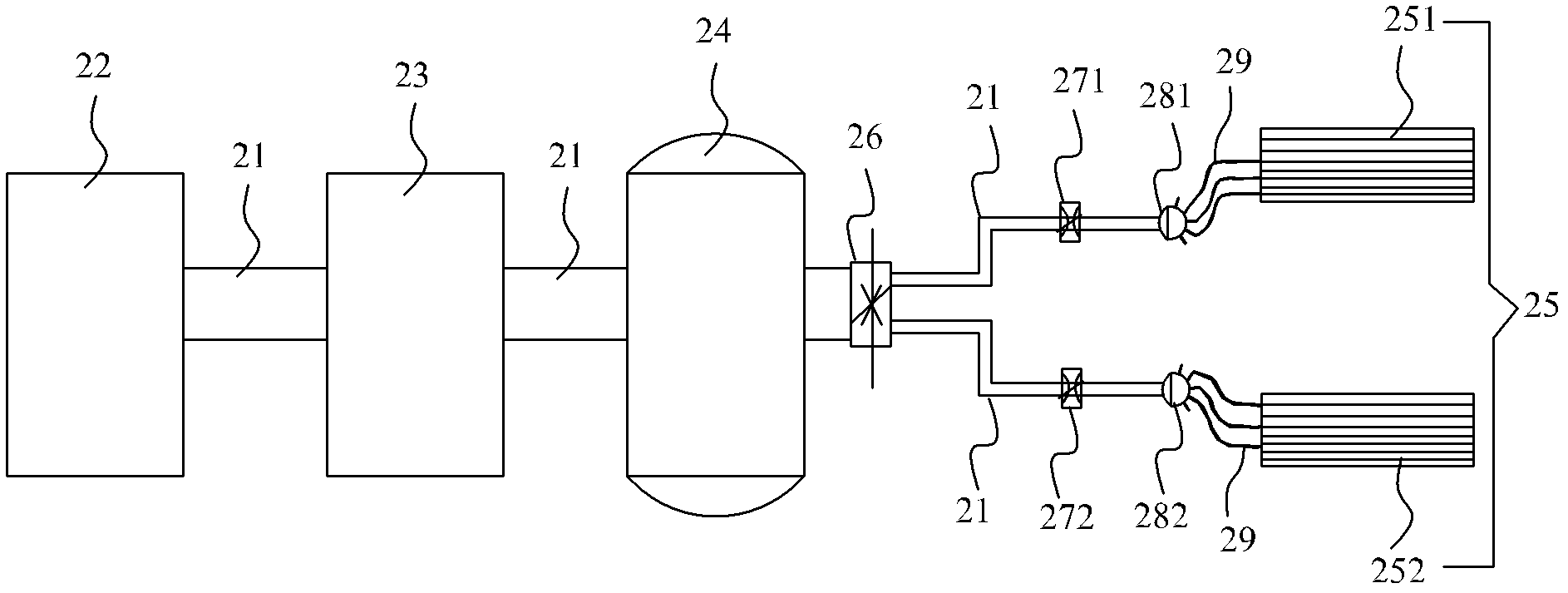 Device and method for producing toughened glass