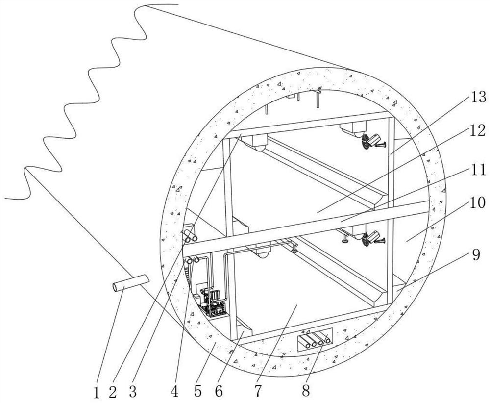 Tunnel fire-fighting structure based on municipal water supply