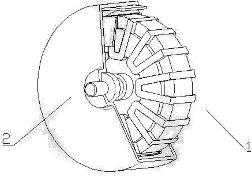 Disc-type permanent-magnet synchronous motor with combined core stator and bilateral outer rotor