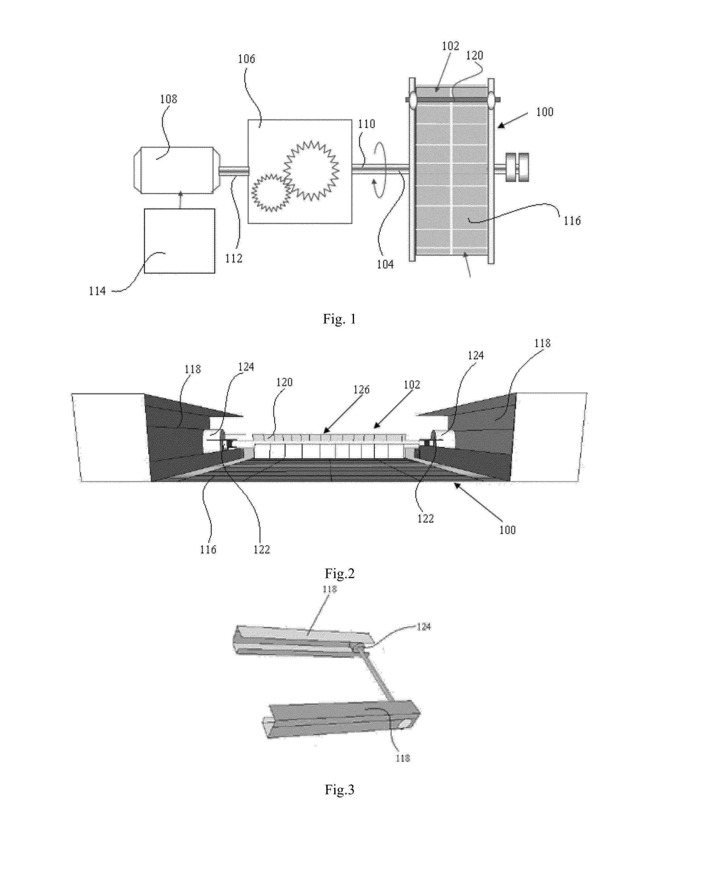 Sun tracking mechanism with automated cleaning arrangement for solar panel