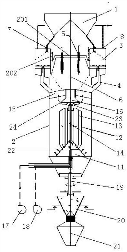 A shaft kiln with internal circulation of fine-grained lime and its calcining method