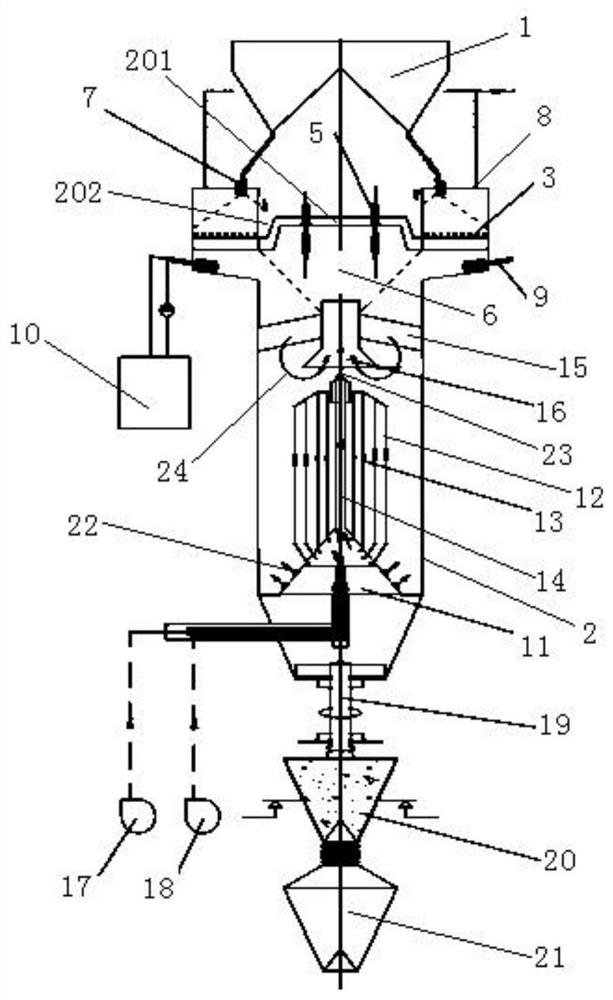 A shaft kiln with internal circulation of fine-grained lime and its calcining method