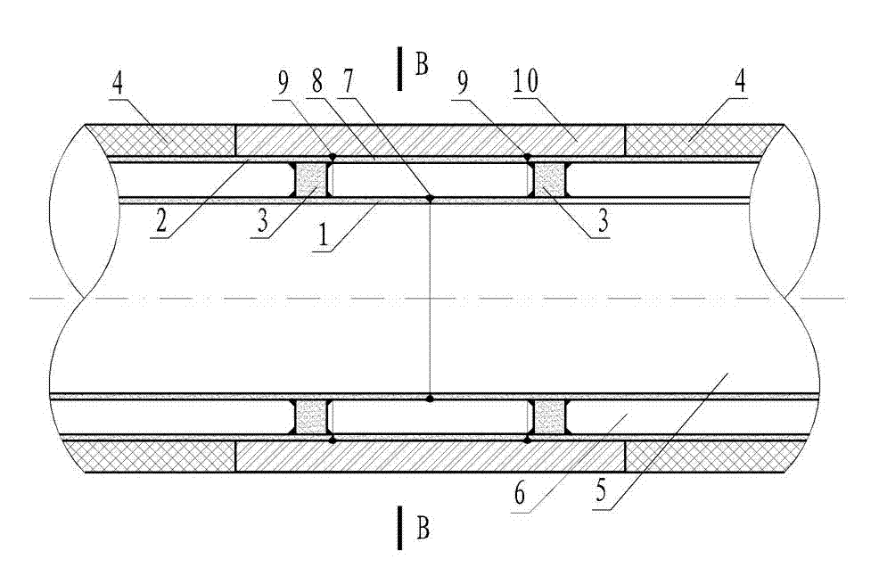 Double-hole concentric heat tube