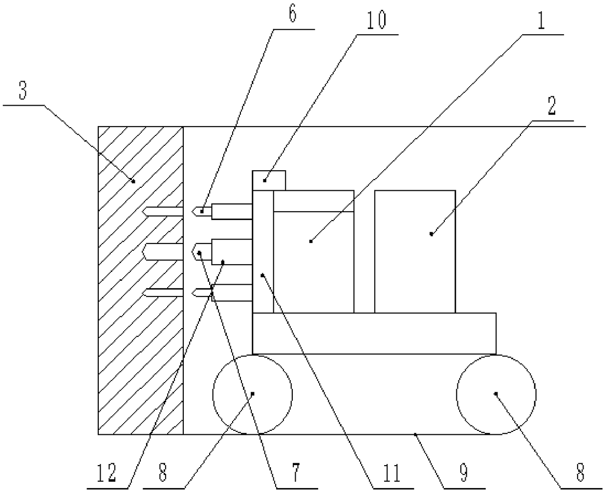 Rock roadway bursting and cutting united tunneling device and control method thereof