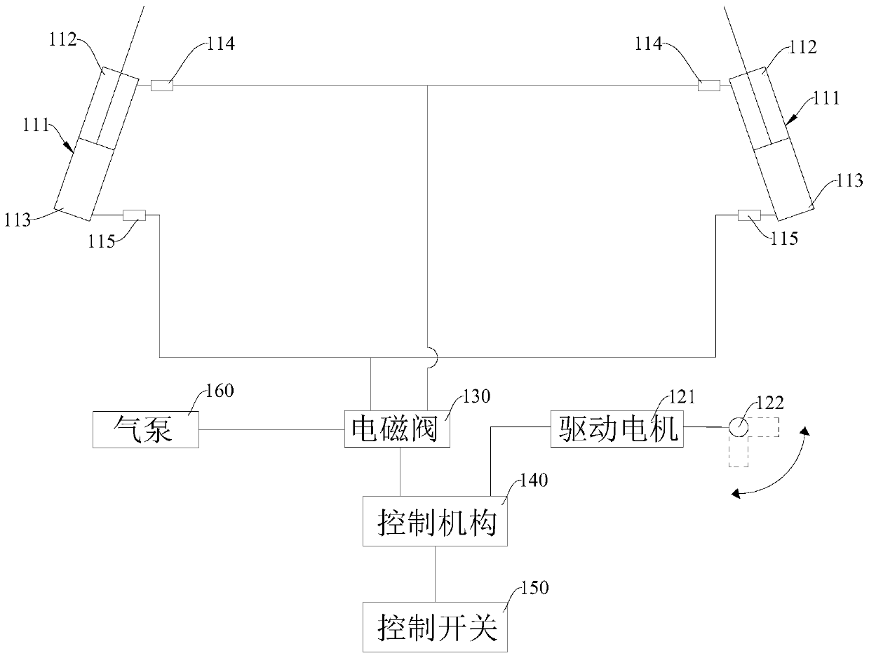 Motorcycle and pneumoelectric linkage parking system thereof