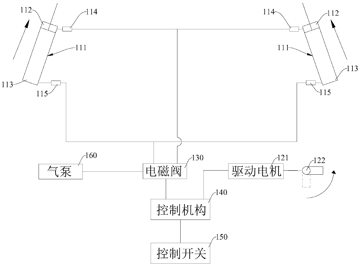 Motorcycle and pneumoelectric linkage parking system thereof