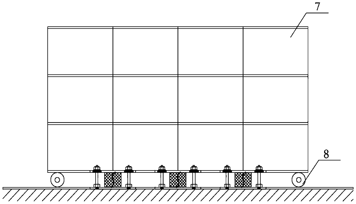 High-damping self-limiting shock insulation and absorption device and using method