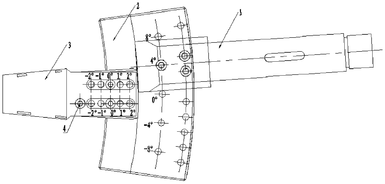 A side-slip mechanism in a wind tunnel that can realize positive and negative conversion of the side-slip angle and has a small blocking ratio