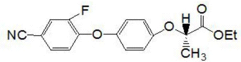 Ethyl(2R)-2-[4-(4-cyano 2-fluorophenoxy)-phenoxy]propionic ester, and preparation and applications thereof