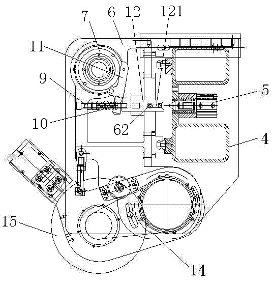 Single-screw multi-control type cutter frame structure of dividing and cutting machine