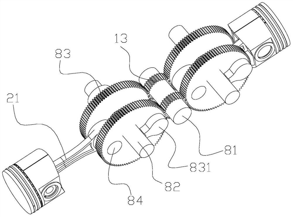 A gasoline-electric hybrid multi-energy horizontally opposed internal air-cooled straight-shaft high-speed engine