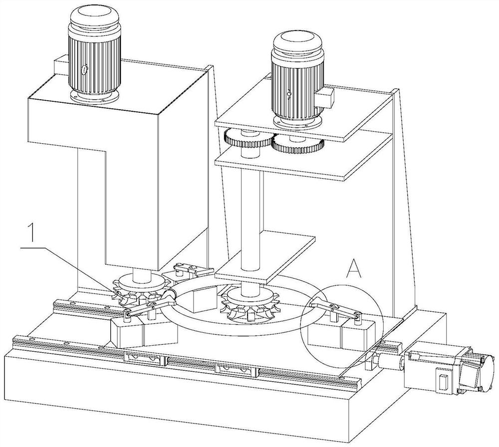 Girth welding slag cutting device for gear ring blank and cutting machining method of using girth welding slag cutting device for gear ring blank