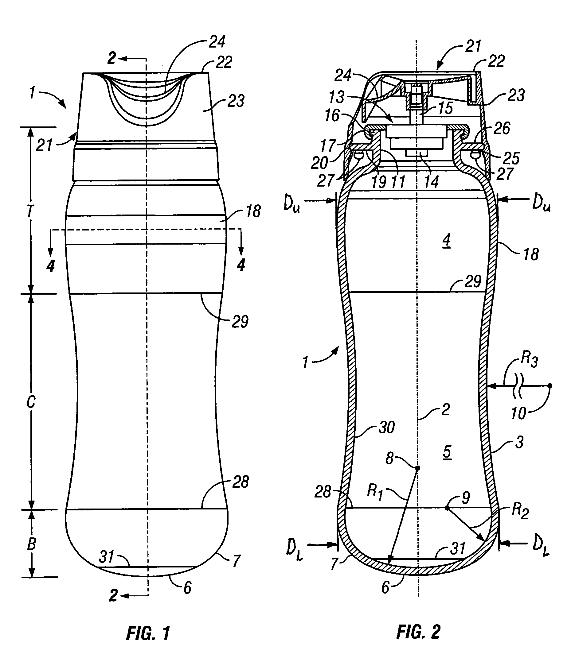 Pressurized plastic bottle for dispensing an aerosol