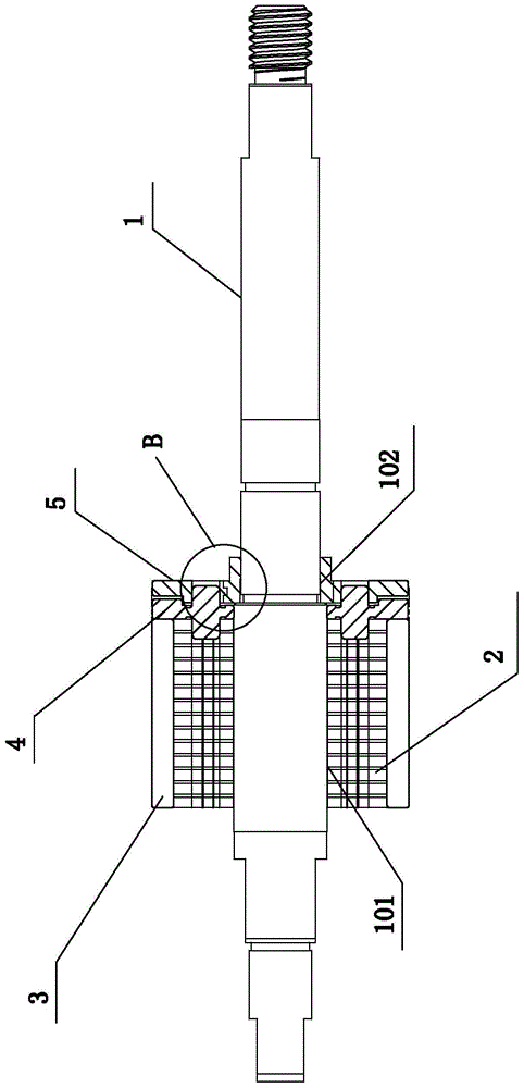 Assembly structure of induction magnetic ring and shaft of motor rotor