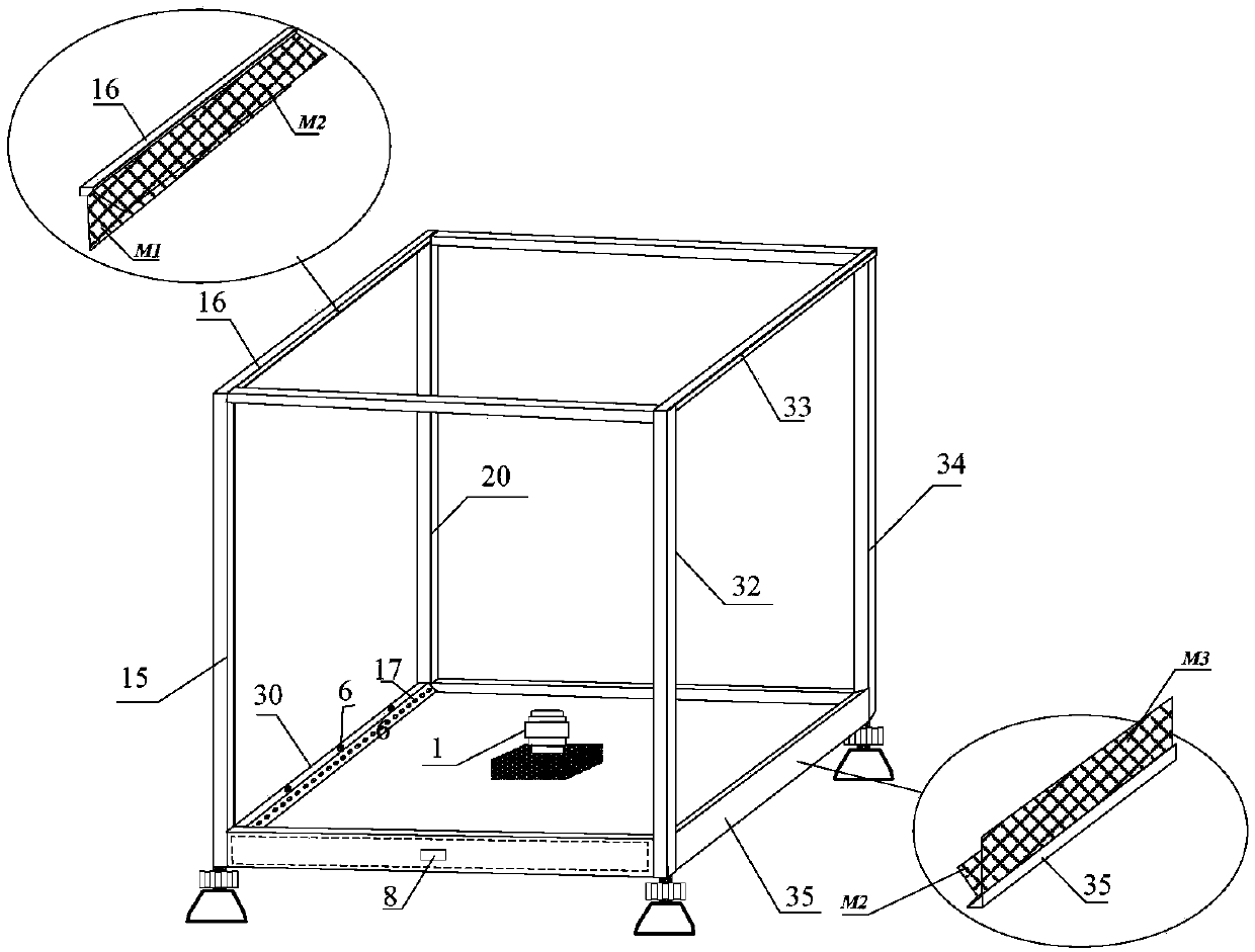 Integrated vertical target test device and test method for multiple targets