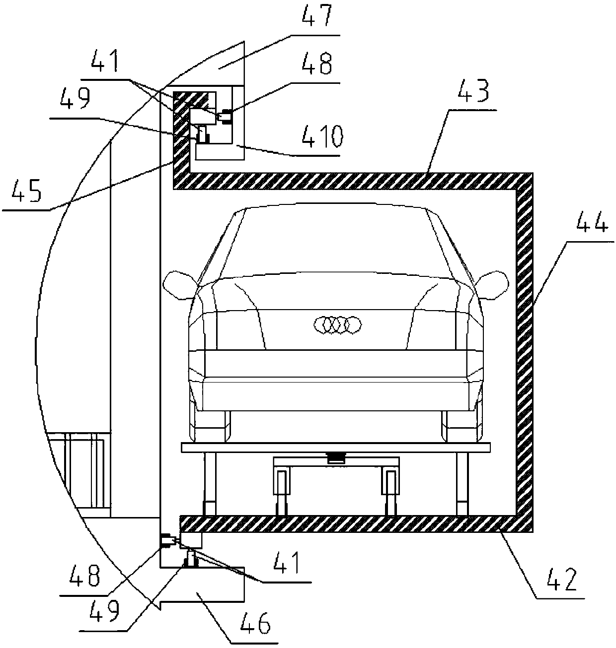 Building ambulatory type stereo parking garage