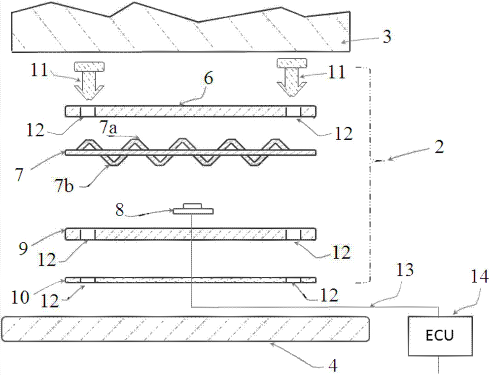 Elastic cushion type safety belt reminding device