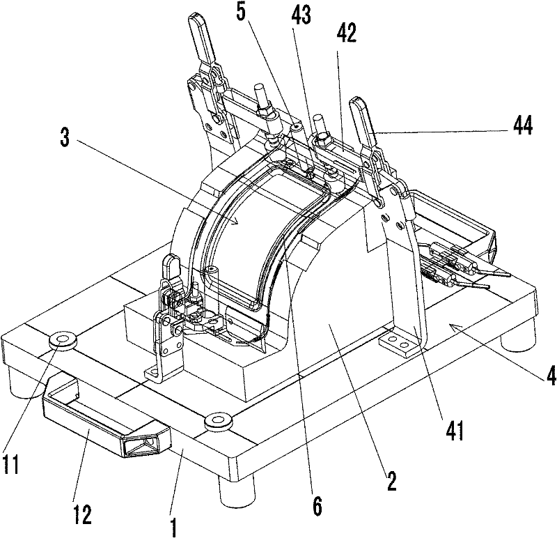 Detection tool for detecting automobile steering post reinforced support frame