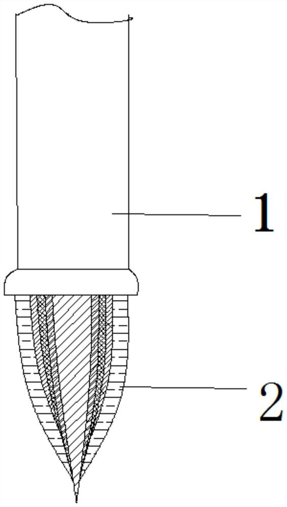 A kind of high ink-absorbing mulberry silk writing brush and its manufacturing method