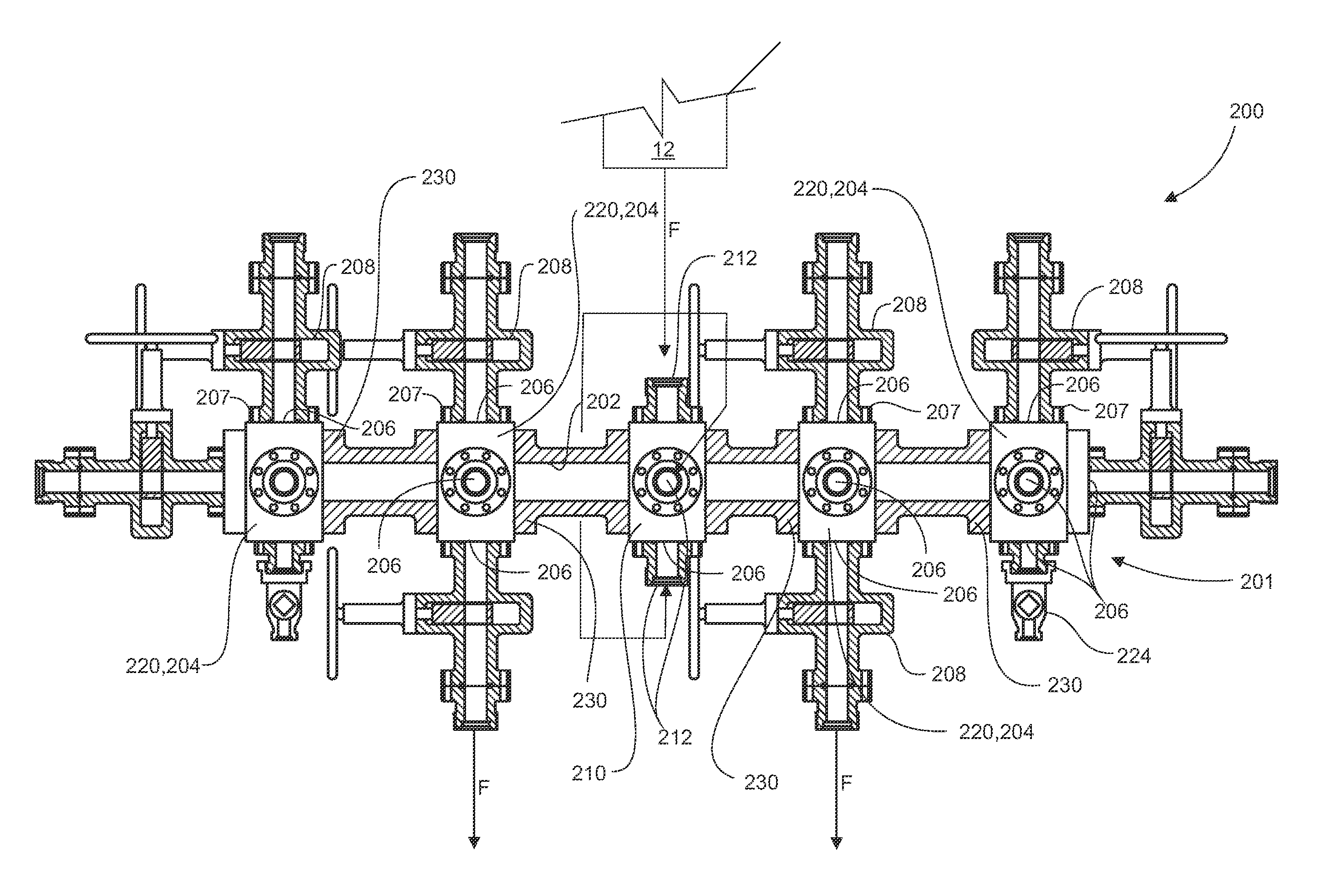 Manifold and system for servicing multiple wells