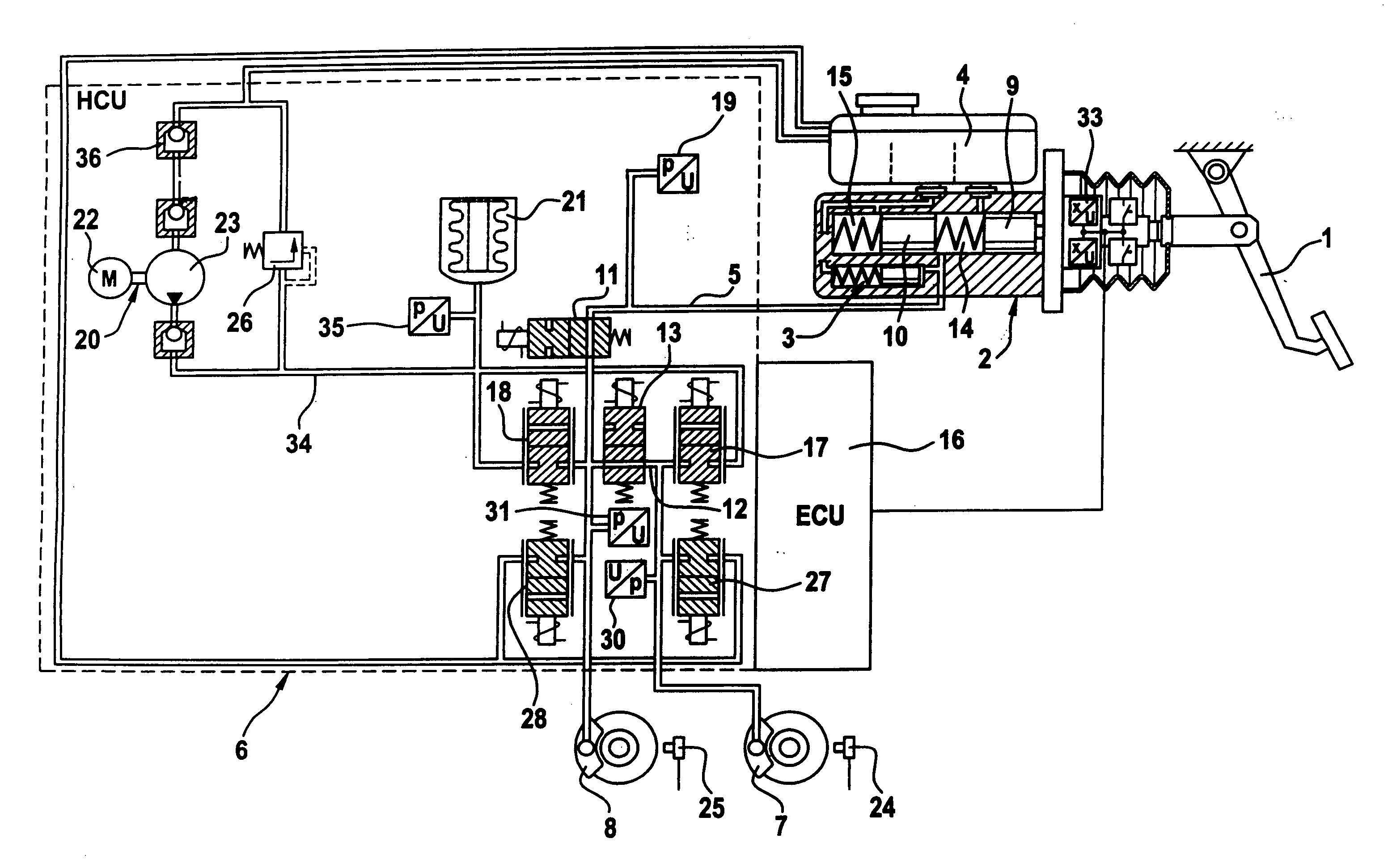 Method and device for monitoring a brake system