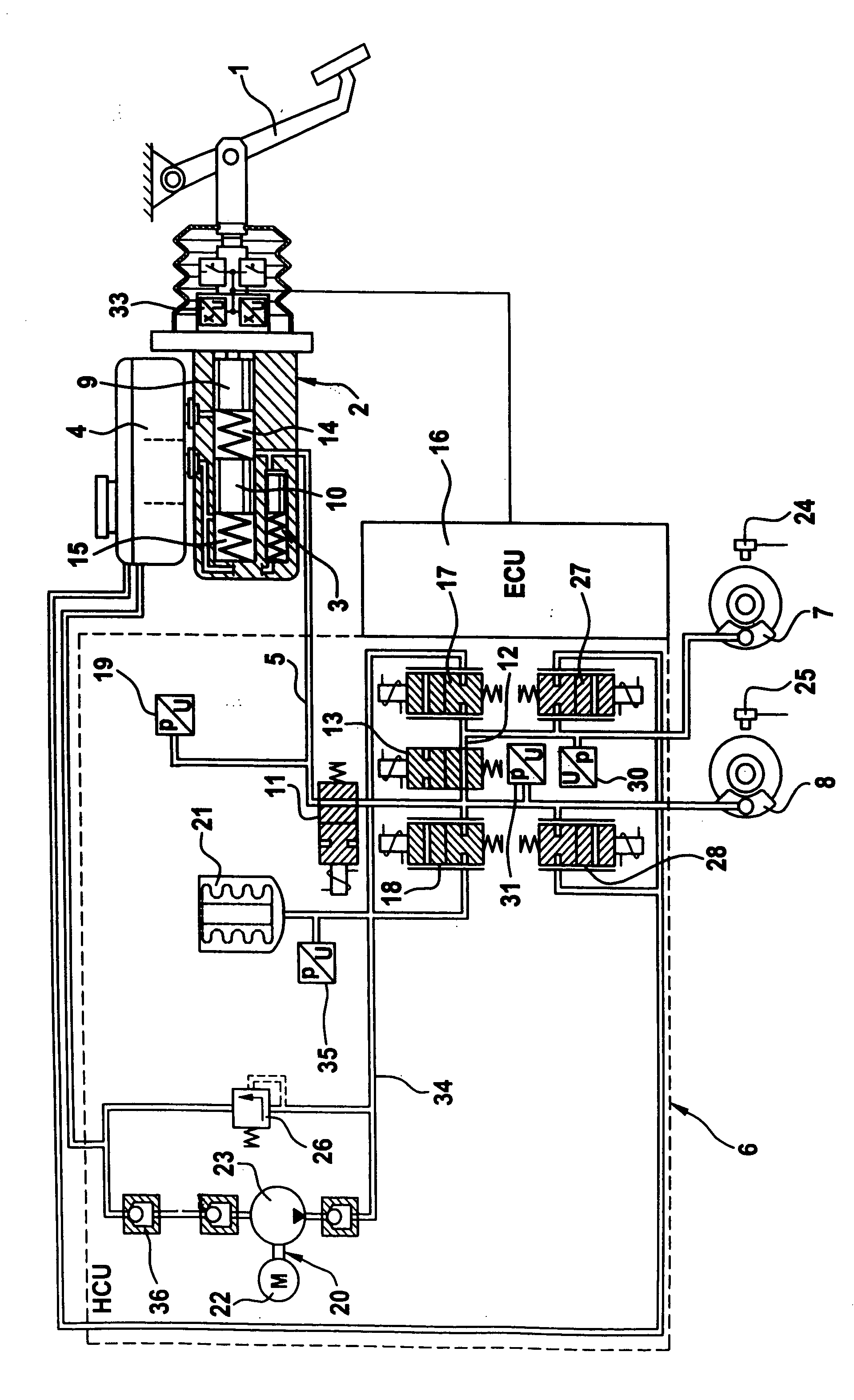 Method and device for monitoring a brake system