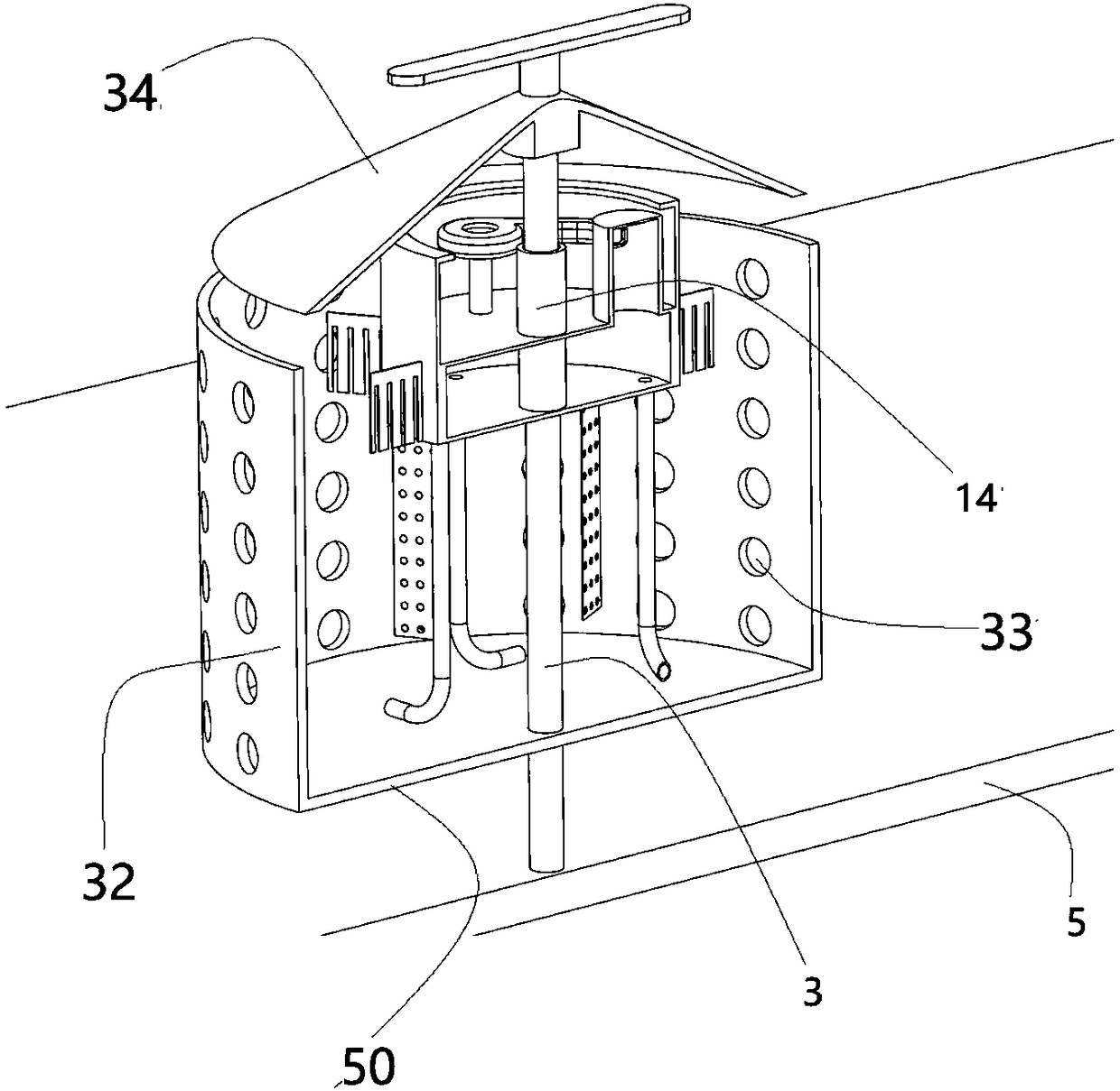 Self-spinning fishery aerator