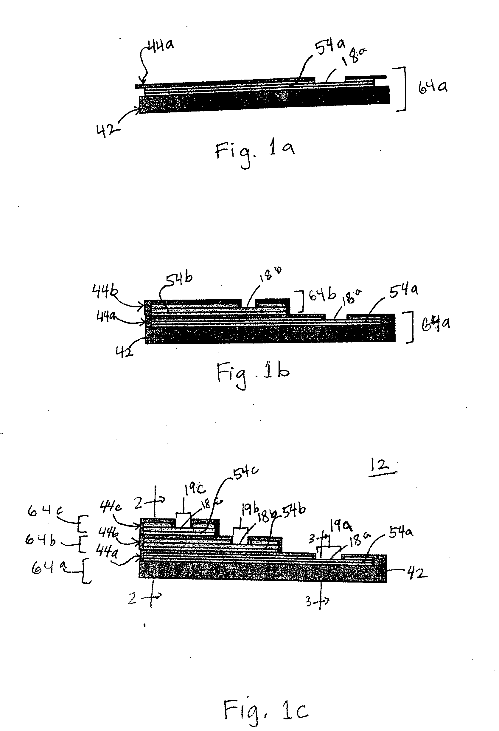 Sensor with layered electrodes