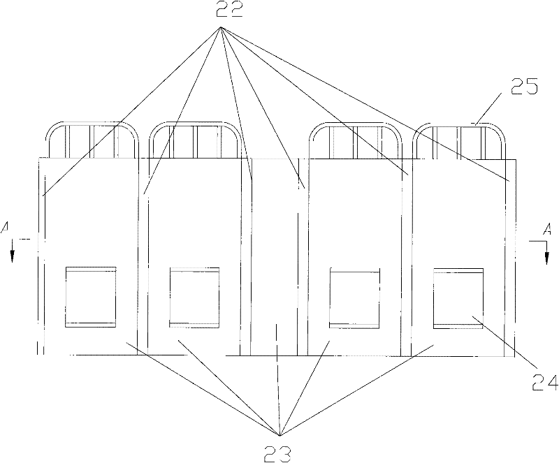 Handhold wide-narrow row rice transplanting machine with seedling box partition plates of unequal spaces