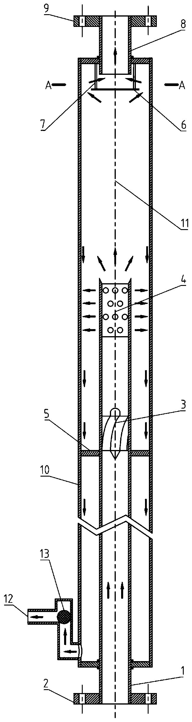 Active liquid level control gas-liquid separator by using gravity ball