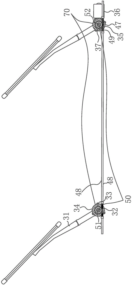 Windscreen wiper with two scraping sheets, flexible walls, windshield wiper body and flexible shaft