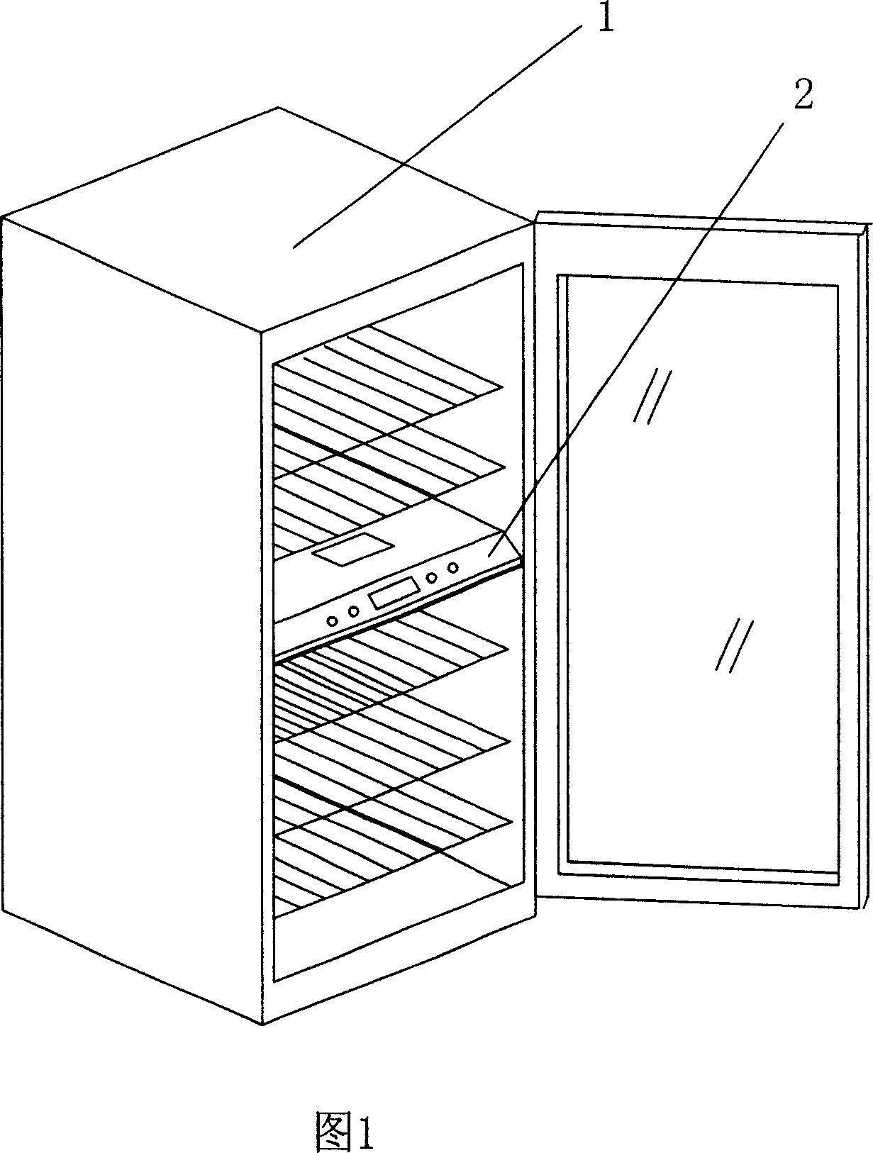 Lighting device for double temperature section wine cabinet