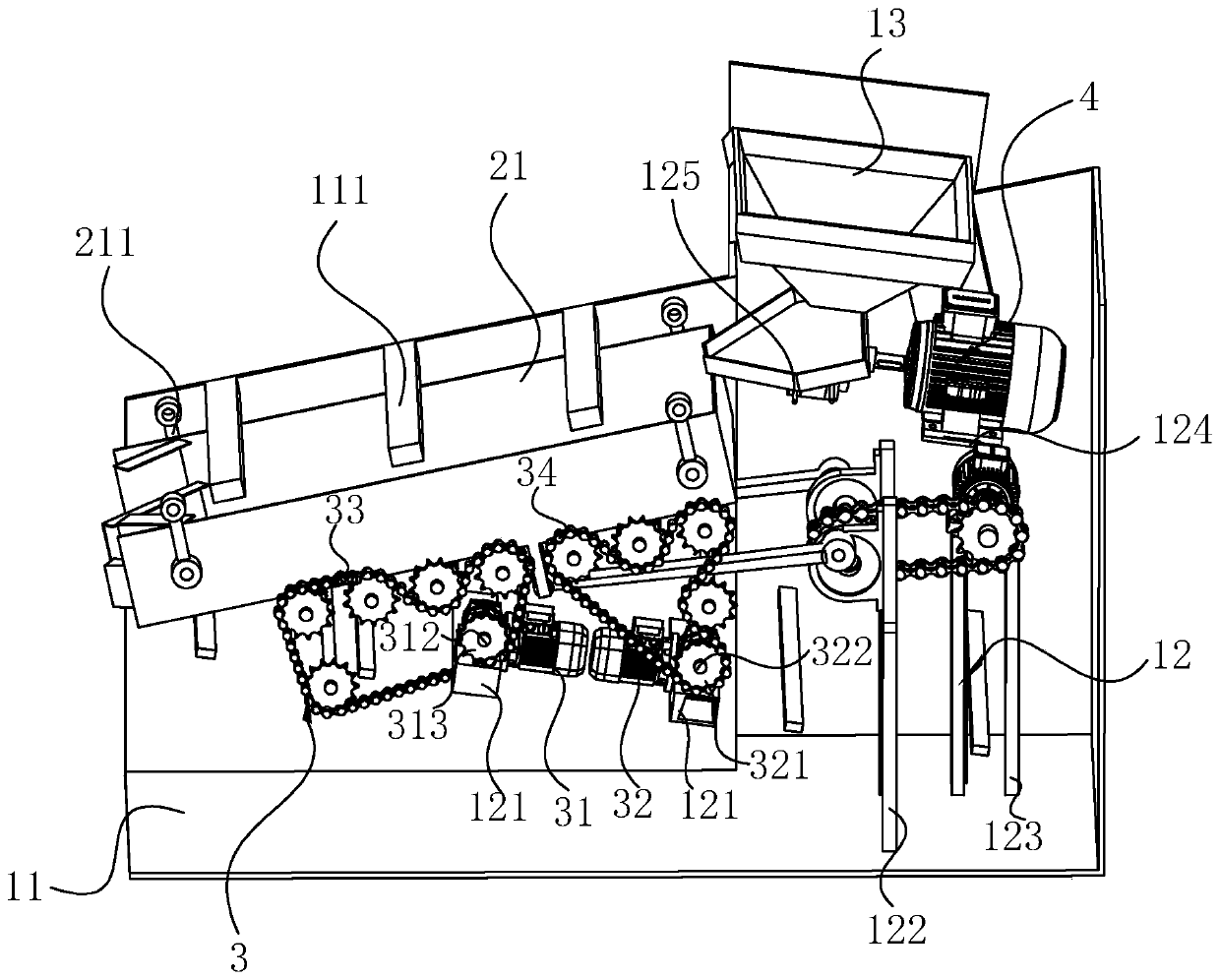 A peanut peeling machine