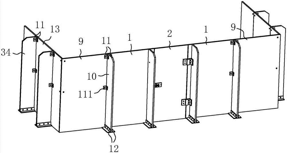 Squash court glass assembly body