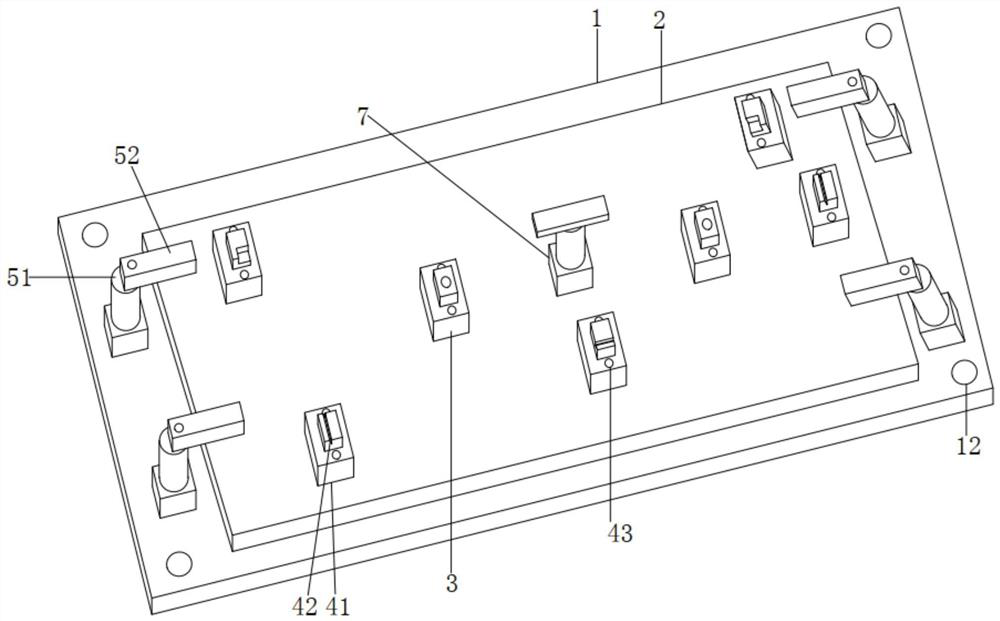 Adsorption type flat pressing installation device for complex frame