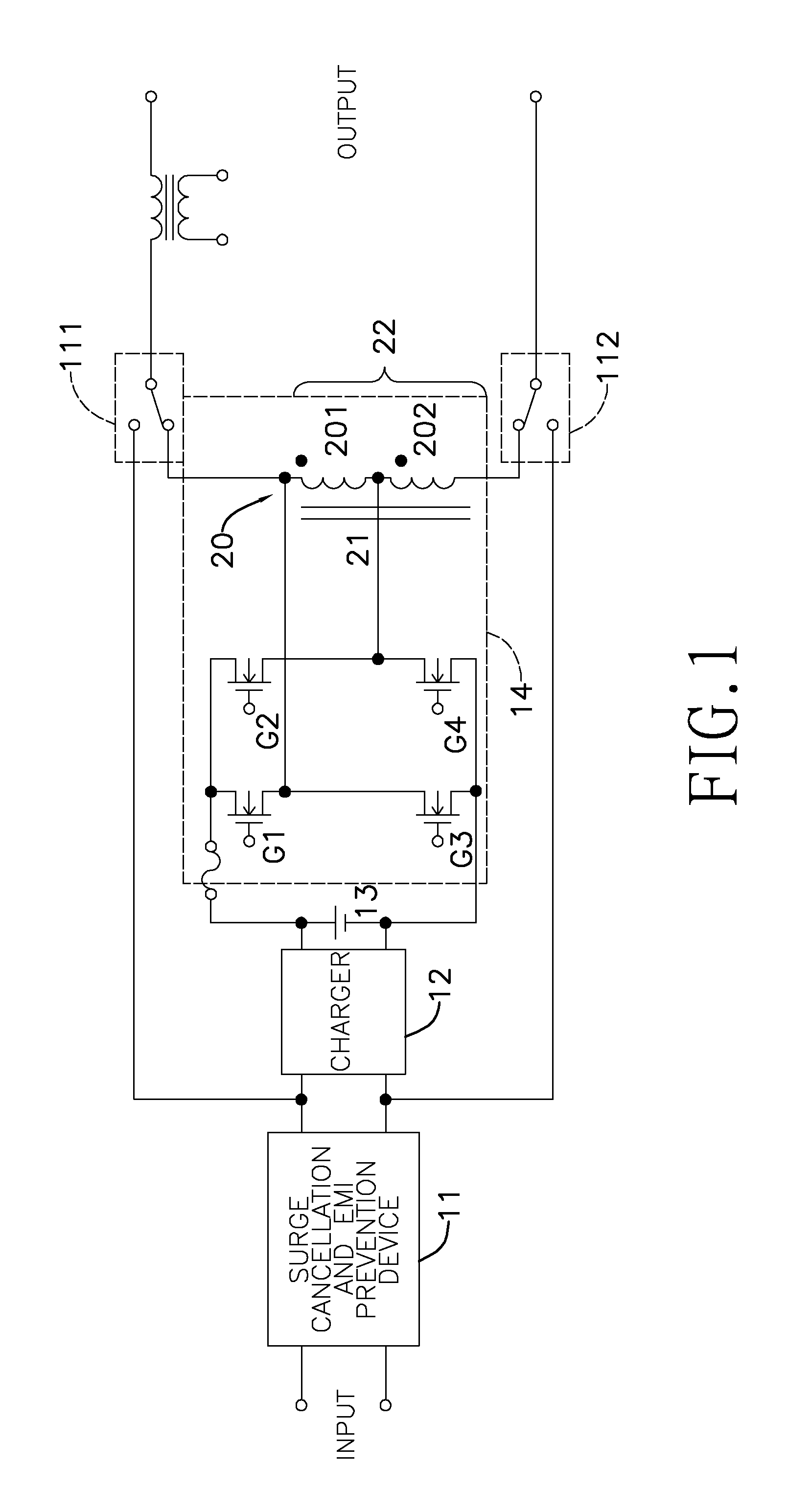 Uninterruptible power supply having an integrated transformer