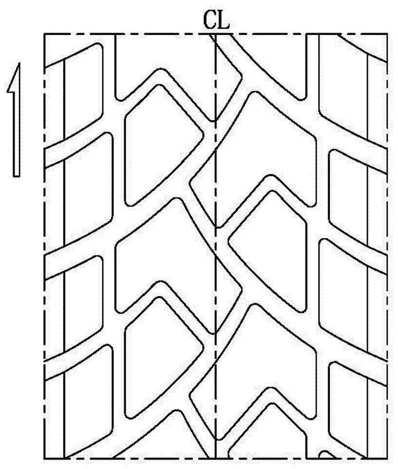 Tread pattern structure of pneumatic tires for two-wheelers