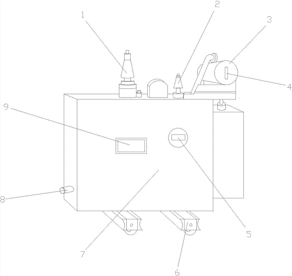 Low-temperature rise power transformer of inverter power supply