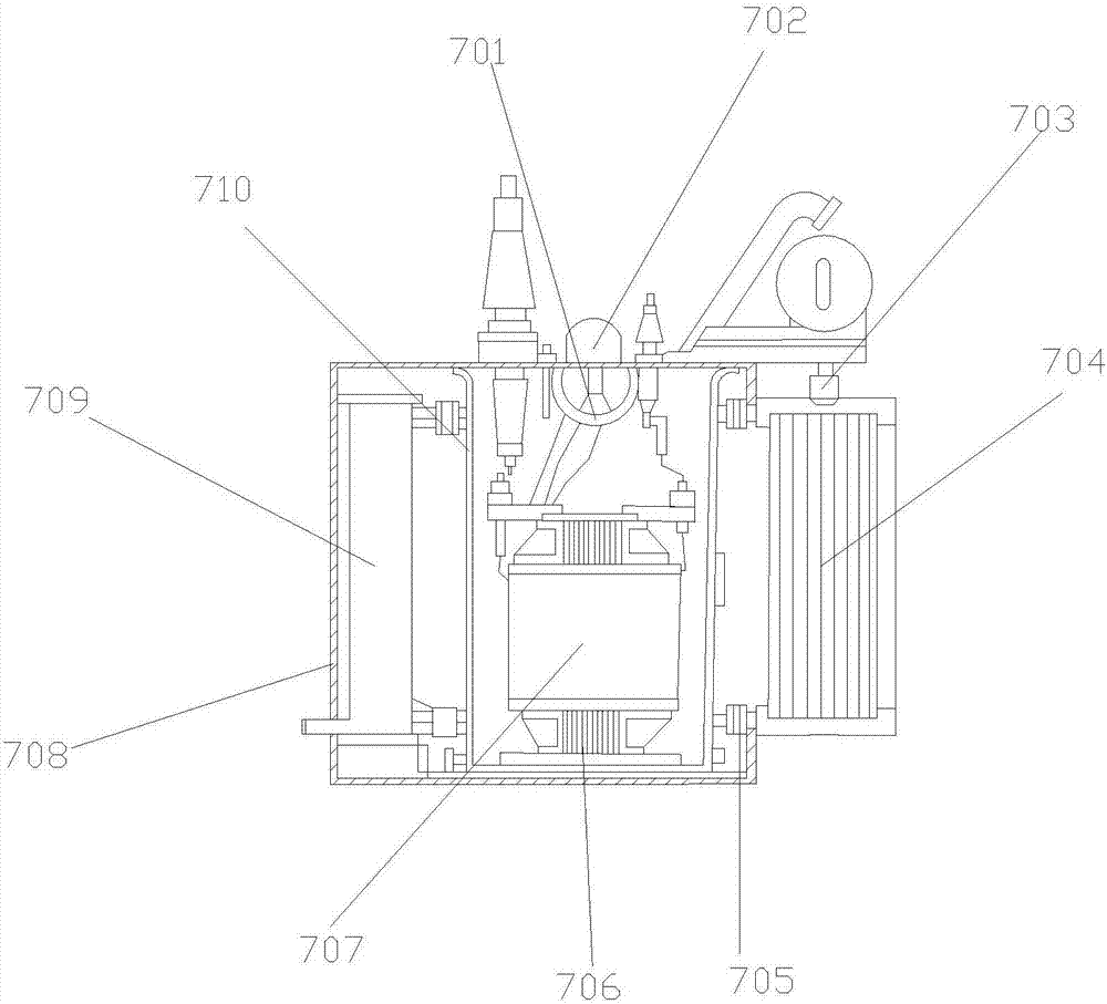 Low-temperature rise power transformer of inverter power supply