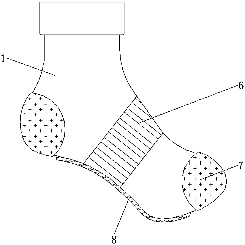 Novel antibacterial moisture-absorbing quick-drying welt-turned sock