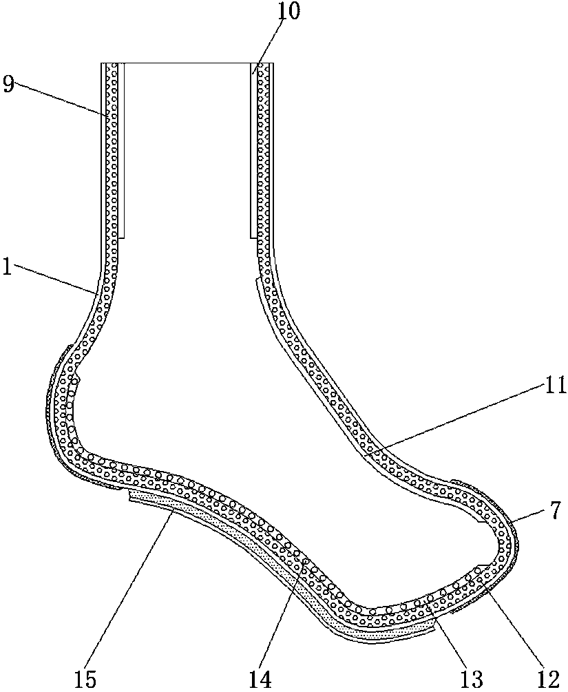 Novel antibacterial moisture-absorbing quick-drying welt-turned sock