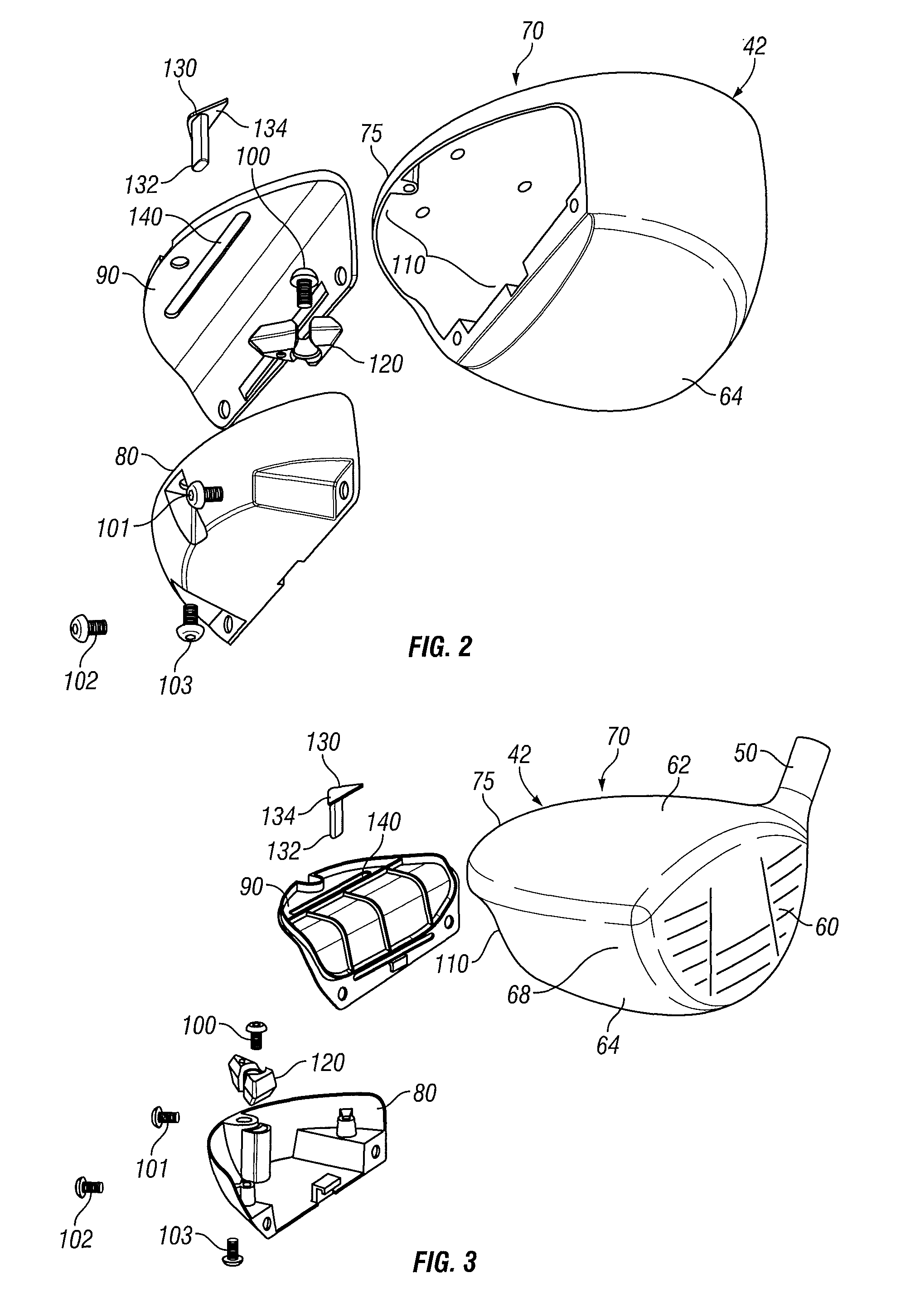 Golf club head with adjustable weighting